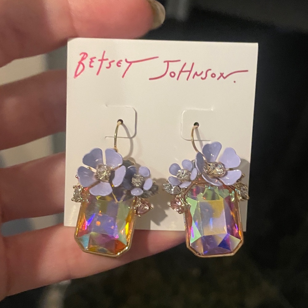 Betsey Johnson Flower Cluster Earrings